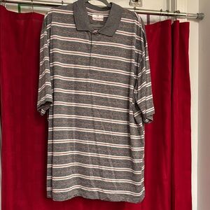Grand Slam Gray and White Striped Polo Shirt